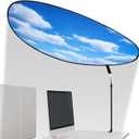 Juexica Large Adjustable Office Cubicle and Desk Shade,51'' Portable Cubicle Light Shade with Clamp Foldable Rotatable Canopy Blocks Light or Disturbance for Working Accessories(Blue Sky)