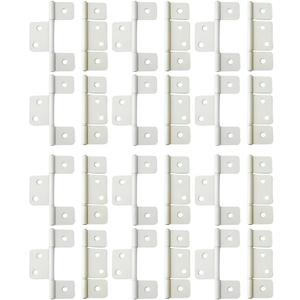 QCAA Flag Three Leaf 3-1/2" Bifold Shutter Hinge for Non-Mortise Cabinet Hardware, White, Made in Taiwan, 24 Pack