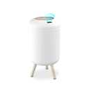 Motion Sensor Modern Office Trash Can, Touchless Round Nordic Trash Can, Motion Sensor Waterproof Garbage Can for Bathroom, Bedroom, 3 Gallon, White