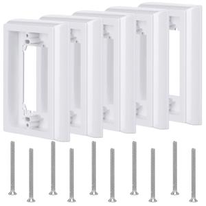 Kanayu 5 Pcs 4/5" Single Gang Electrical Box Extender Ul Listed, Receptacle Extenders for Electrical Box and Power Socket Switch (White)