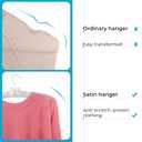 JS HANGER Padded Hanger for Sweaters - 17 Inch Extra Large Heavy Duty Satin Covered Coat Hangers No Shoulder Bump for Women Clothes, Sweaters, Dresses, Clothing, Weddings, Lingerie Pack of 10, Ivory