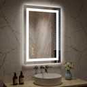 Kosmonia 28x20 Inch LED Bathroom Mirror with Lights, Anti-Fog, Dimmable