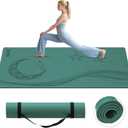 Large Yoga Mat, 72"x40"x0.4"Thick, Extra Wide Exercise Mat, Oversized Non Slip Workout Mat with Strap for Yoga, Pilates, Fitness, Home Gym Studio