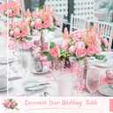 Zeyune 8 Pcs 13.4 Inch Artificial Flowers Bouquet Fake Silk Flowers Faux Bouquet Hydrangea Bouquets for Mother's Day Wedding Birthday Table Centerpieces Home Office Decoration(Pink,Peony)