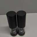 Rechargeable Salt and Pepper Grinder Set with LED Light, Adjustable Coarseness shakers, One-Hand Operation for Kitchen Appliances Christmas Gift Sets for Women(2 Pack Upgrade Black)