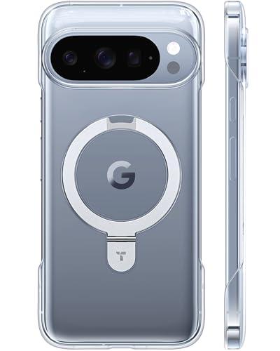 TORRAS Slim for Google Pixel 10 Pro XL Case Clear, Fit for MagSafe, Open Edge Frame, Phone Case for Pixel 10 Pro XL with Stand, Ultra Thin Minimalist, Never Yellowing, Shockproof Corner Cover, Clear