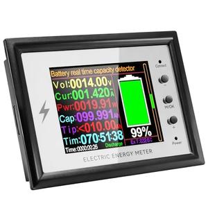 100A Battery Monitor with Shunt 0~420V 100A with Buzzer Alarm and Data Storage IPS Color Screen for 0~420V Any Battery and DC Power with 3m Type-C Data Cable Temperature Probe