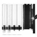Layhit 2 Pack Black Floor Candelabra Centerpieces 42.13 Tall 8 Arms Floor Candle Holder with Acrylic Shade Pillar Metal Black Candelabra Centerpieces for Wedding Dinner Ceremony Party Decoration
