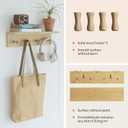 Wall Mount Coat Rack with Shelf, Sturdy Wooden Floating Shelf withHooks Save Your Indoor Space, Wall Organizer siutable for Entryway, Mudroom,Kitchen, Bathroom, etc(Oak Finish)