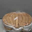 Small Picnic Basket with Removable Liner, Empty Basket for Kid with Lids, Picnic Hamper with Foldable Handles, Natural Color