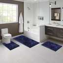 Luxury Bathroom Rugs 3-Piece Set Super Soft Absorbent Microfiber Bath Rug 2025 New Rubber Backing for More Non-Slip Machine Washable Bathroom Floors Thick Bath Rugs for Tubs and Showers