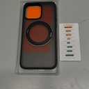 TORRAS Upgraded 360 Rotatable Magnetic Ring for iPhone 15 Pro Max Case, Fit for MagSafe with Stand Ring Holder, 16FT Mil-Grade Shockproof Translucent for iPhone 15 Pro Max Phone Case Ostand, Black