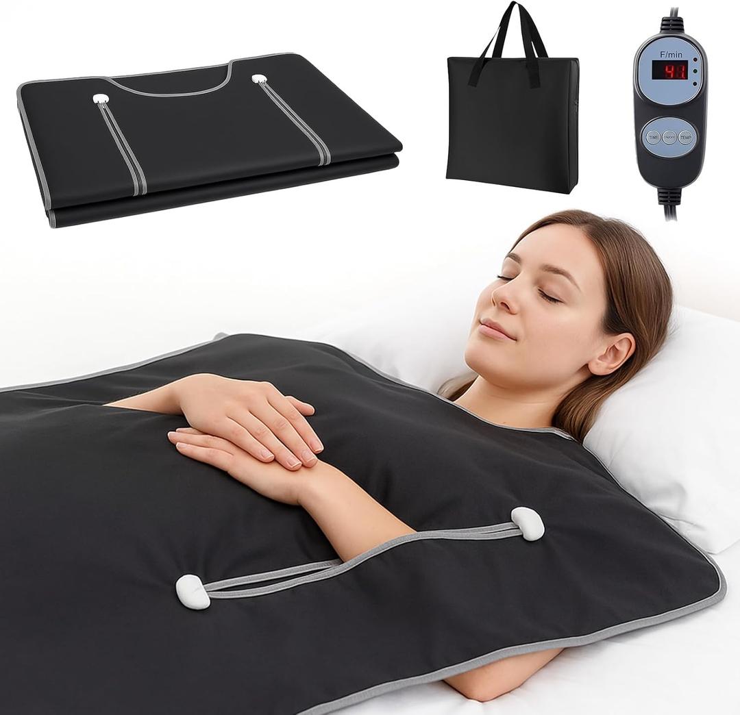 Infrared Sauna Blanket for Home Use, Full Body Sauna Portable Design for Relaxation and Detoxification Highest 176, 20-60 Minutes Timer, 6 ft x 2.65 ft