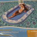 Inflatable Tanning Pool Lounger Float with Cervical Pillow - Pool Floats Adult for Sunbathing, Backyard, Pool Party - Inflate Ball Pit for Babies - Kids Swimming Pool Bed
