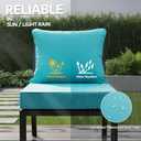 24x24 Inch Outdoor Chair Cushions Set of 4, Patio Furniture Cushions - Removable Cover, Water-Repellent, Fade-Resistant, Non-Slip Bottom & Straps, Replacement for Deep Seat Sofa & Couch - Teal, 4 Pack | 24''x24''