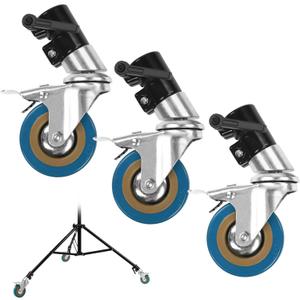 Selens 0.87inch/22mm Light Stand Wheels Set 3pcs, Heavy Duty Photography C Stand Wheels with Brake for Photo Studio Video Shooting
