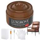 LUXGROVE Medium Brown Leather Recoloring Balm, Leather Repair kit for Vinyl Furniture, Leathers Dye Paint for Faded & Scratched Leathers Couches, Car Seats, Shoes, Bag, Chair (50ml)