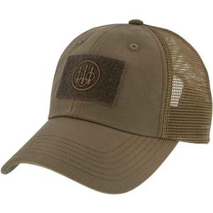 Beretta Men's Hunting Outdoor Casual Mesh Back Adjustable Tac Patch Trident Hat - One Size Fits Most, British Khaki