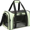 Cat Carrier Dog Carrier Pet Carriers for Medium Cats Dogs Puppies up to 15 Lbs,TSA Airline Approved Small Dog Cat Carriers Soft Sided,Collapsible Travel Puppy Carrier (Green, Medium)