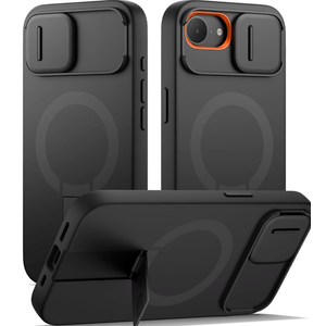 SURITCH for iPhone 16 Pro Case with Slide Camera Cover and Adjustable Kickstand, Compatible with MagSafe, Shockproof Bumper Case Slim Protective Cover for iPhone 16 Pro 6.3 Inch, Black