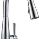 Delta Essa Brushed Nickel Touch Kitchen Faucet with Pull Down Sprayer, Modern Single Hole Touch On Kitchen Sink Faucet, Single Handle, Arctic Stainless 9113T-AR-DST
