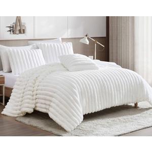 Hallmart Collection Ethan White 4 Pc King Comforter Set