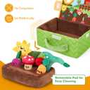 hahaland Baby Toys 6-12 Months - Fruits Vegetables Garden Plant Plush - 6 Month Old Toys Montessori Sensory Toy Carrot Flower with Rattles Mirror Squeaker Textures Crinkle Tissues, Baby Gifts 9 Month
