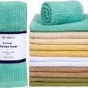 Bumble Deluxe Bar Towels | 16 x 19 Premium Bar Mop for Kitchen | Super Absorbent Kitchen Towels | 100% Cotton Heavy Weight 2-ply Yarn | Ribbed Weave (12 Pack) (SPA)