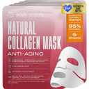 Body Restore Natural Collagen Face Mask  Fathers Day Gift for Dad, Hydrating Skin Care, Birthday Gifts for Women and Men, Self Care Spa Gifts  Anti-Aging 5 Pack