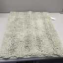 H.VERSAILTEX Sage Bathroom Rugs, Bath Mat Set of 2 Extra Thick Chenille Striped Pattern Shaggy Bath Rugs for Bath Room, Non Skid Bath Mats for Bathroom Floor (32 x 20 Plus 24 x 17 - Inches)