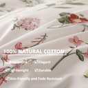 OAITE Duvet Cover King Size - 100% Cotton Comforter Cover Floral Duvet Cover Sets 3-PC, Breathable Duvet Cover with Zipper Closure & Corner Ties (King-104" x 90", Assorted)