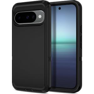 I-HONVA for Google Pixel 10 Case/Pixel 10 Pro Case Shockproof Dust/Drop Proof 3-Layer Full Body Protection [Without Screen Protector] Rugged Heavy Duty Cover for Pixel 10/10 Pro,Black