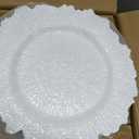 50 Pcs White Charger Plates Bulk, 13" Reef Plate Chargers
for Dinner Plates, Plastic Floral Decorative Plates, for Table Setting, Wedding, Christmas, Party, Event, Decoration