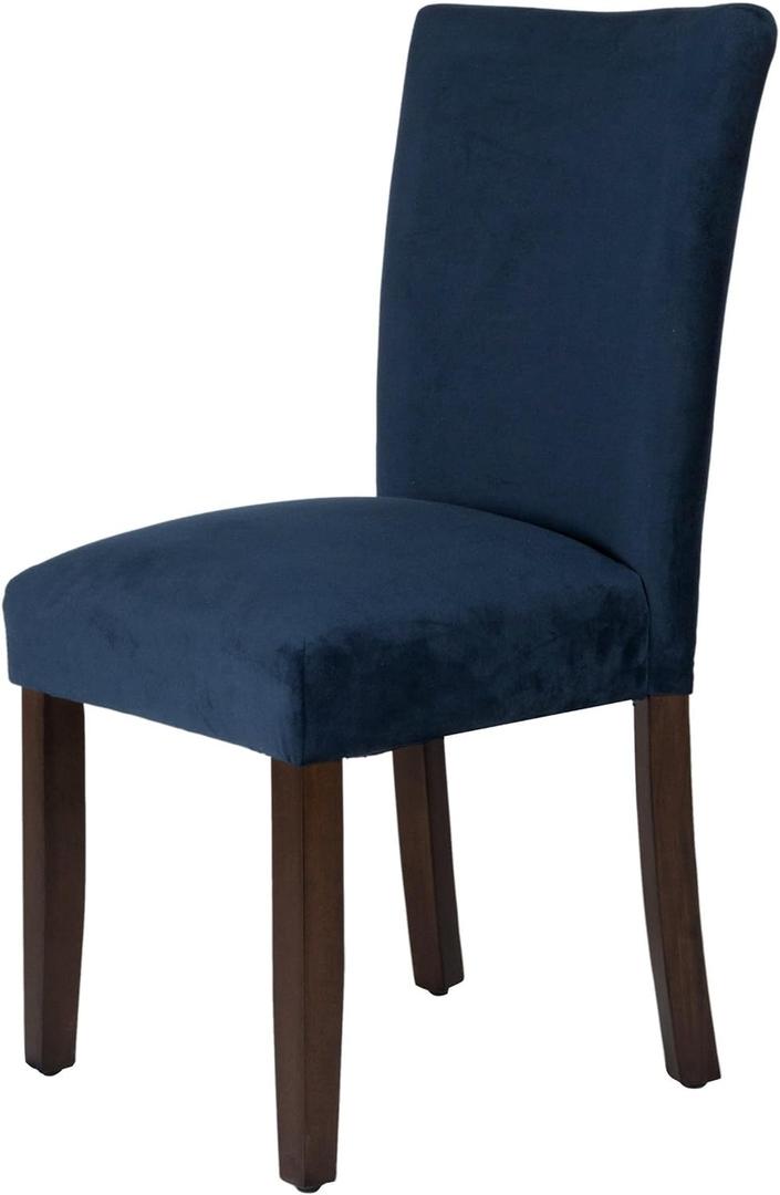 HomePop Parsons Classic Upholstered Accent Dining Chair, Set of 1, Navy Velvet