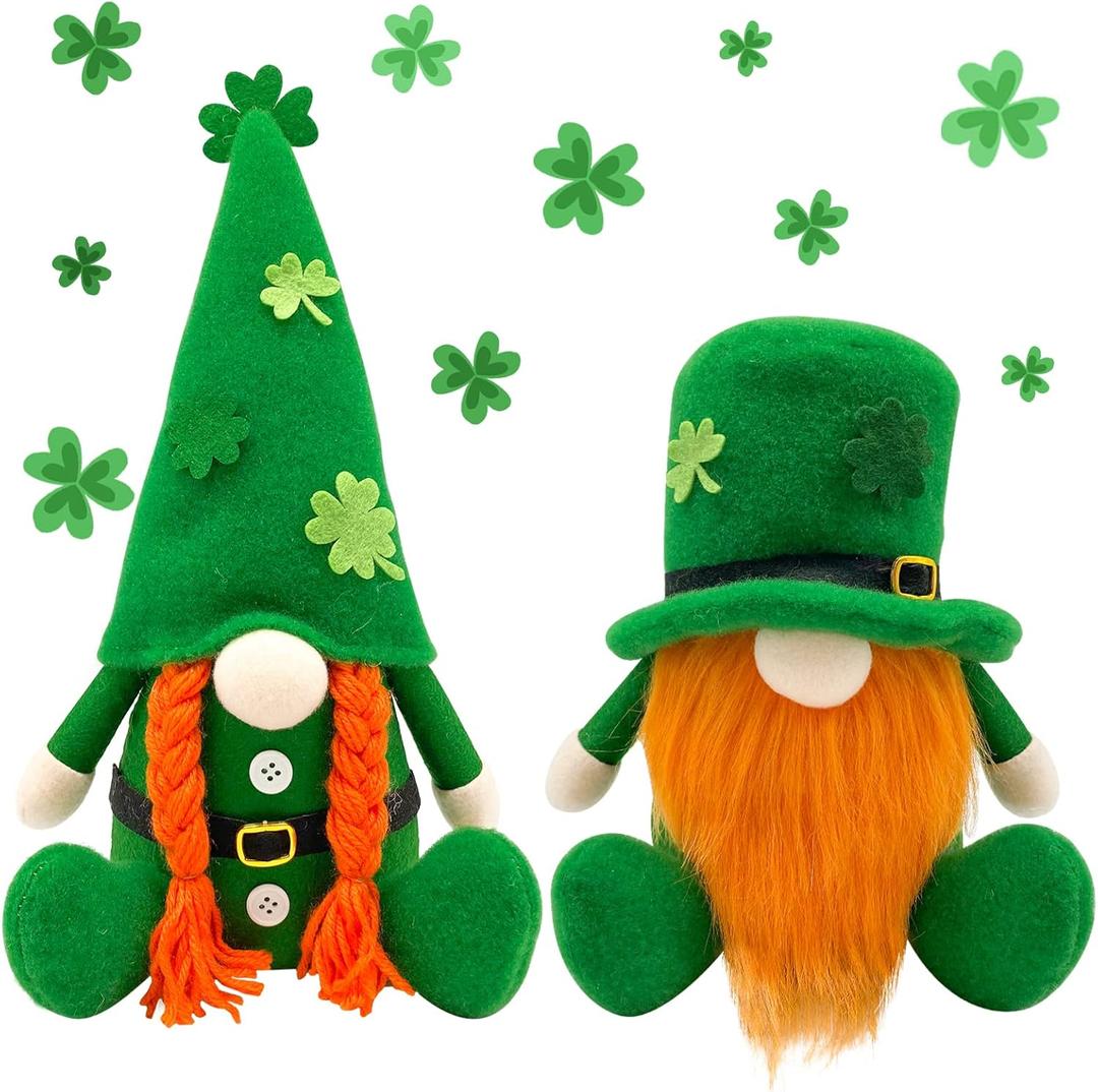St Patricks Day Decorations - St Patricks Day Decor - Leprechaun Stuffy Doll, St Patrick's Day Plush Shamrock Gnomes Decorations for Home, Office - St. Patricks Day Table Centerpiece - Irish Gifts