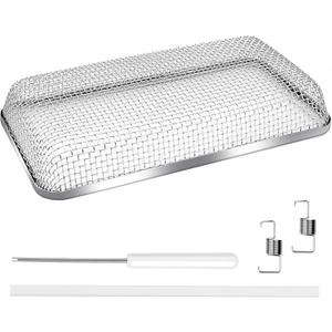 SheeChung RV Furnace Vent Screen, Flying Insect Screen Water Heater Cover for Camper, 7.5 x 4.1 x 1.3 Inch, Stainless Steel Screen with Installation Tool & Silicone Rubber