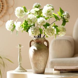 Ceramic Vase with Handles 11 inch Tall Rustic Vases Brown Terracotta Vase,Vintage Decorative Farmhouse Pottery Vase Wabi Sabi for Home Decor,Living Room,Dining Room,Fireplace Mantel,Entryway,Shelf