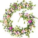 HOHOTIME Pansy Flower Garland, 6FT Artificial Spring Floral Vines with Lavender EucalyptuHydrangea for Mantle Wedding Porch Staircase Indoor Decor, Fake Wildflower Easter Home Decoration