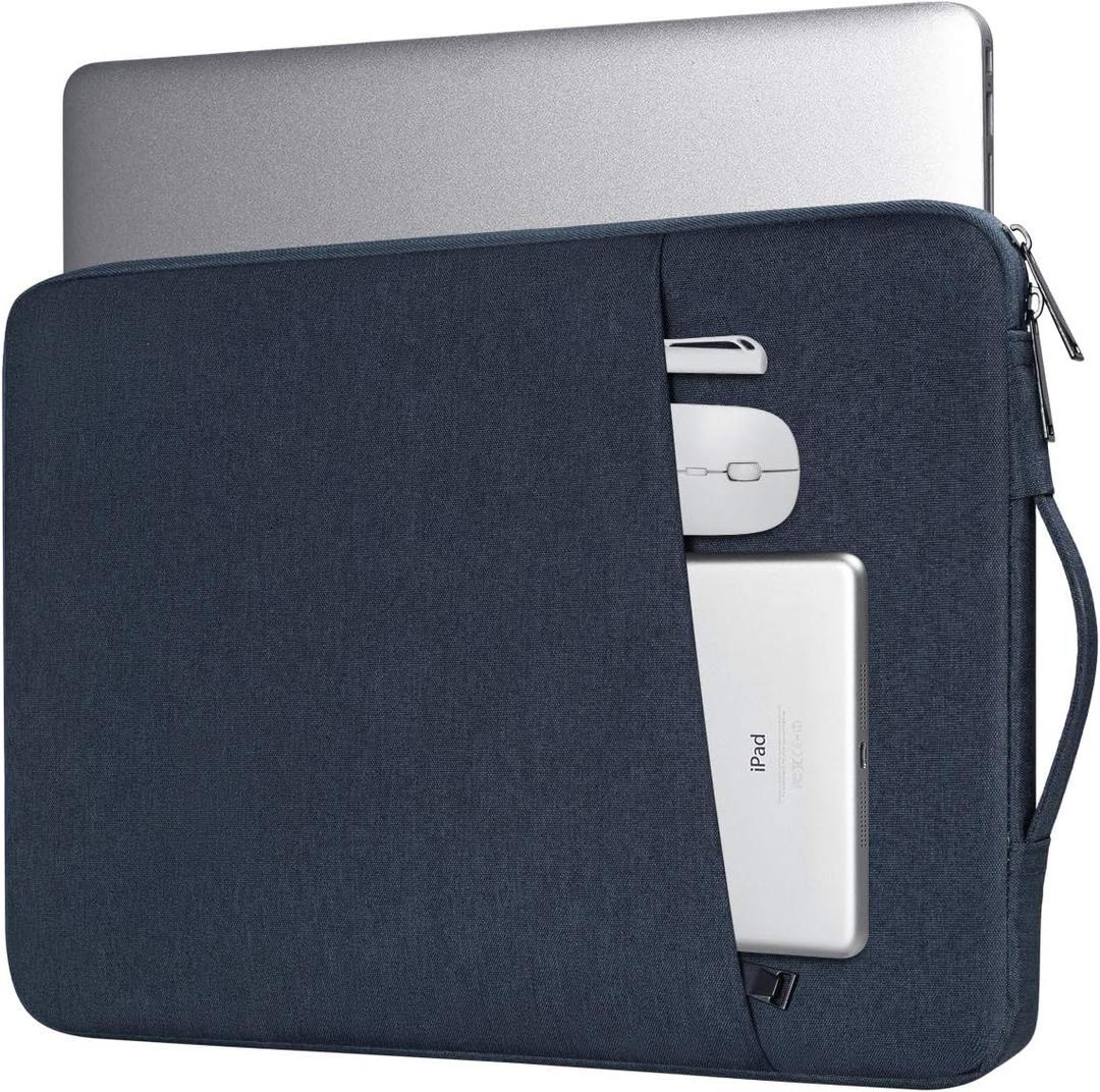 14 inch Laptop Sleeve Case for Lenovo ThinkPad E14 T14/ IdeaPad, HP OmniBook 5/ Chromebook/Stream 14, Shockproof Computer Bag with Accessory Pocket, Navy Blue