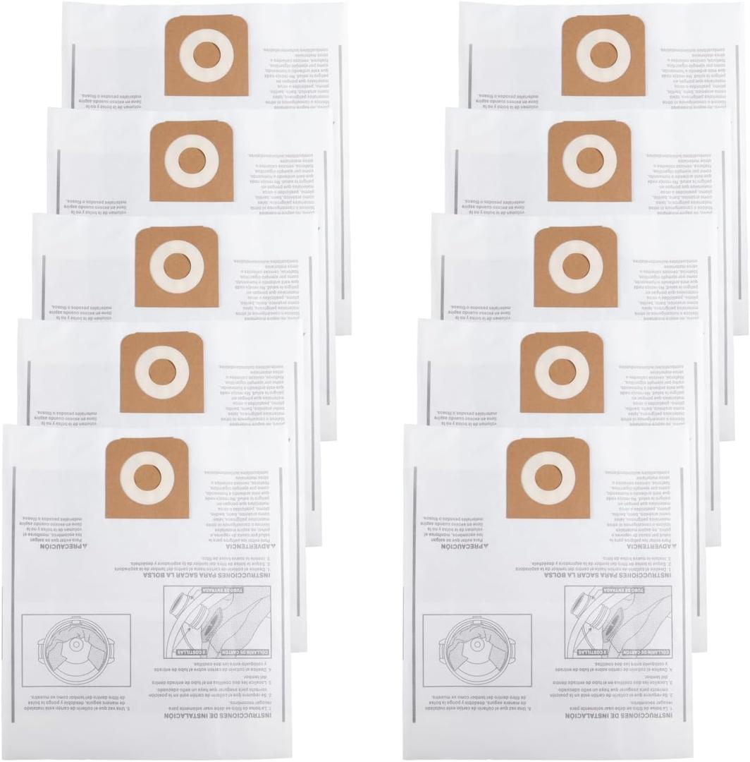 10 Pack CMXZVBE38749 Vacuum Dust Bags,Compatible for CRAFTSMAN 16-20 Gallon Wet/Dry Shopvac Dust Collection Bags