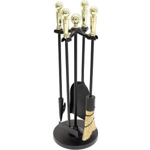 Paxton Mini Fireplace Tool Set, Polished Brass