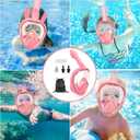 Kids Snorkel Mask Full Face, Snorkeling Gear for Kids with Camera Mount, 180 Degree Panoramic View Snorkeling Set Anti-Fog Anti-Leak