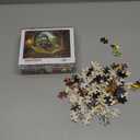 Book Jigsaw Puzzles for Adults 500 Pieces Vintage Wooden Bookshelf Puzzles for Adults Retro Bookshelf and Train Puzzle for Home Decoration Gifts Family Challenging Puzzle Perfect for Book Lovers