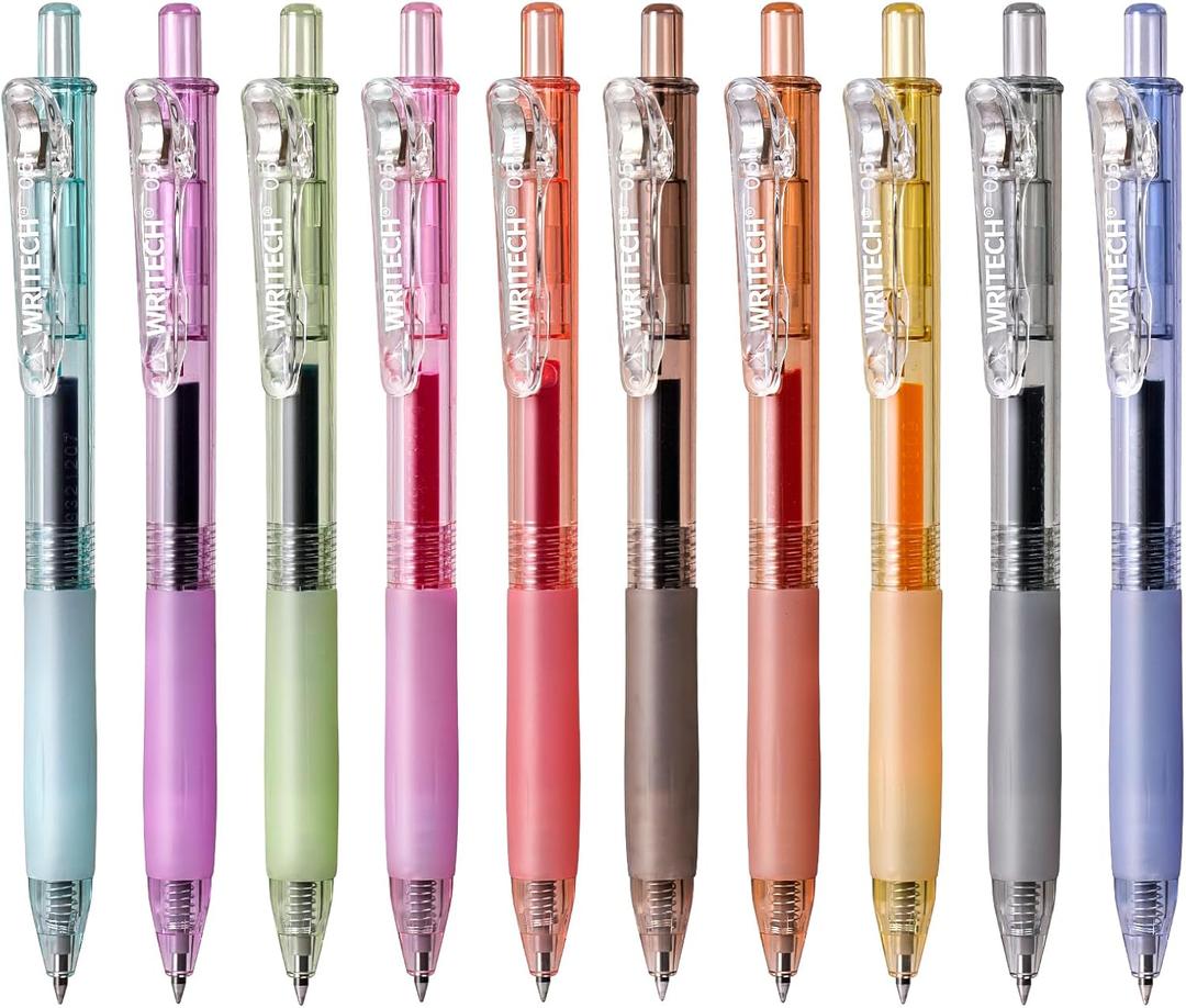 WRITECH Retractable Gel Pens Quick Dry Ink Pens 0.5mm Bullet Multicolor For Journaling, Drawing, Doodling, and Notetaking (Multicolor) (M Bright-2)