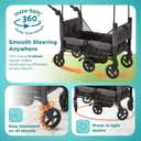 Contours Curve 360 Lightweight Double Baby Stroller Wagon for 2 Kids, Fits Infant Car Seats, Ultra Maneuverable, Easy in and Out for Toddlers with Deep Footwell, Storage Pockets and Adjustable Handle