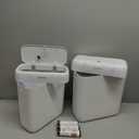 JOYBOS 2 Pack Bathroom Trash Can with Lid, 3 Gal/12 L & 2.7 Gal/10L Garbage Can with Pop-Up Lid,Small Spaces Plastic Trash Can, Slim Trash Bin Waste Basket for Bathroom,Rv, Office, White