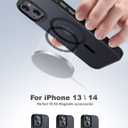 Magnetic Guardian Designed for iPhone 14 Case & iPhone 13 Case [10FT-Grade Drop Tested & Compatible with MagSafe] Slim Translucent Matte Case for iPhone 13/14 Phone Case (6.1"), Black