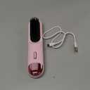 Go Brush Pro 2025 Hair Straightener Brush 300 Million Negative Ionic Portable Hair Straightener Comb for Women with 4 Temps Fast Heating MCH Ceramic Coating Smooth Frizz-Free Hair Pale Pink