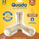 N-Bone Quado Interactive Chew, Peanut Flavor, Average Joe, 2.8oz, Natural, Medium (Pack of 1) (EXP 08/02/27)