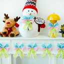 12 Pcs Pastel Bow Ornaments 6" * 7" Macaron Color Christmas Tree Bow Decoration with Lace Candy Christmas Hanging Ornament Ribbon Wreath Bows for Garland DIY Craft Wrapping Decorative